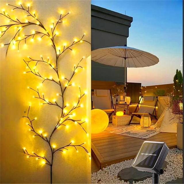 96 LEDS Solar Willow Vine Light Outdoor Waterdichte String Fairy Light 8