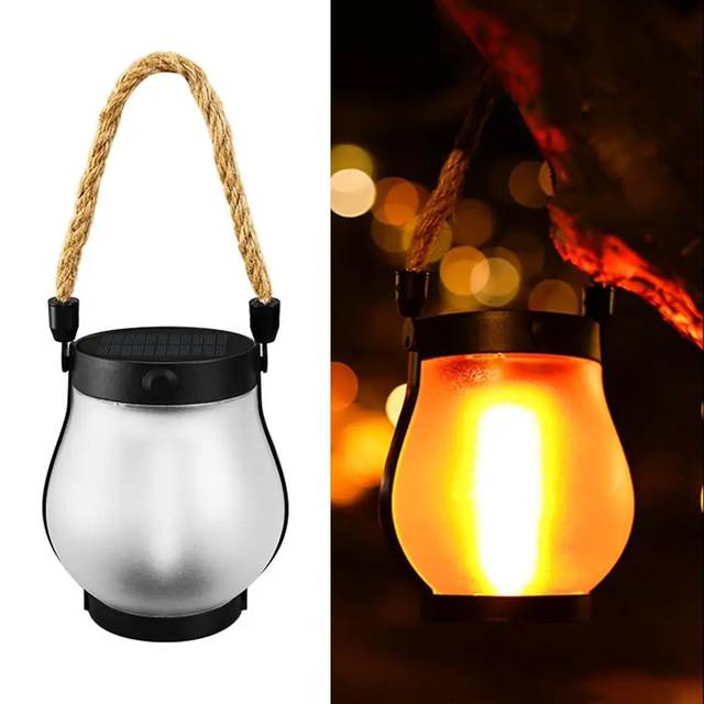 USB Oplaadbare Camping Licht Solar Flame Lights IPX4 Waterdicht 800