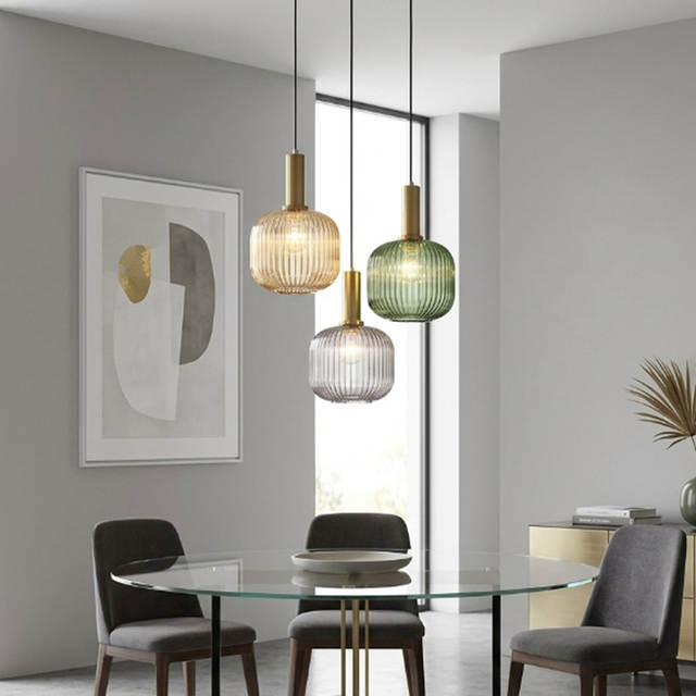 Glazen hanglampen E27 rookgrijs voor keuken restaurant eettafel