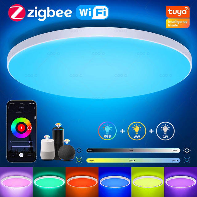 Tuya Zigbee Smart LED-plafondlamp WiFi Room Decor RGBCW Plafondlamp App