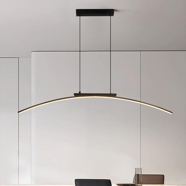 Eigentijdse eetkamer hanglamp Strakke LED-boog hanglamp Verstelbare