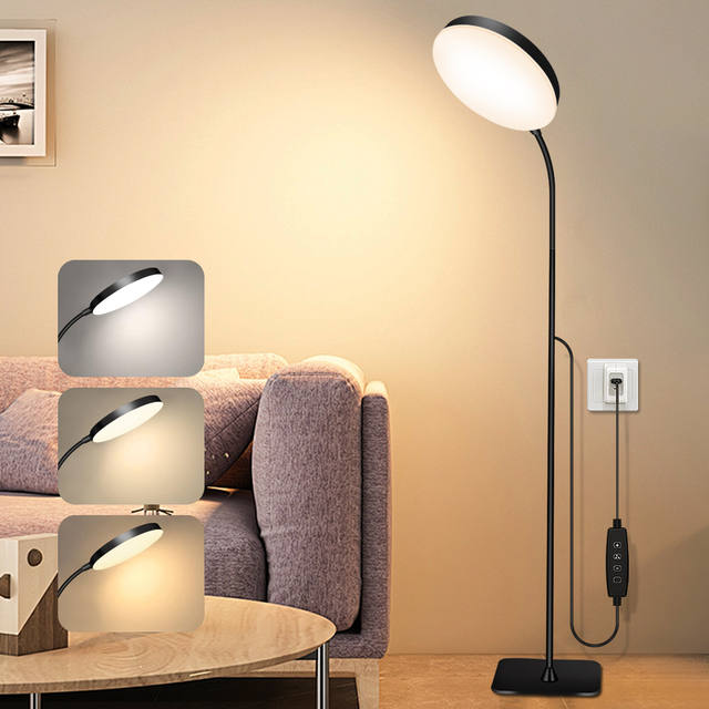 LED-vloerlamp Verwisselbare leeslamp met flexibele zwanenhals Dimbare