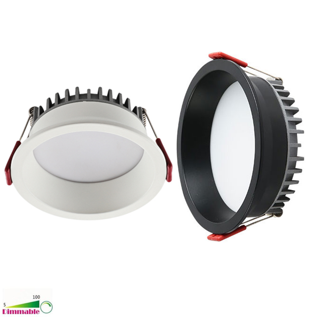Verzonken Anti-glare LED COB Downlight 18W 24W Dimbaar 85-265V