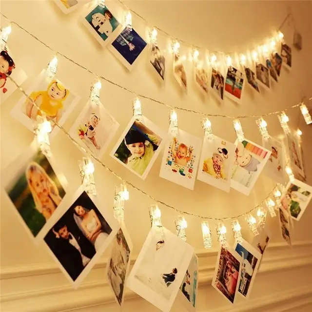3m 20 LED Fotoclip Fairy Lichtslingers Kaarthouder Garland lamp voor