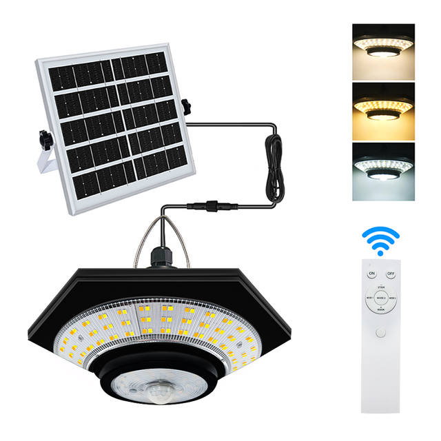 Zonne-Energie Hangende Schuurverlichting Buiten 228 Leds 5 Modi