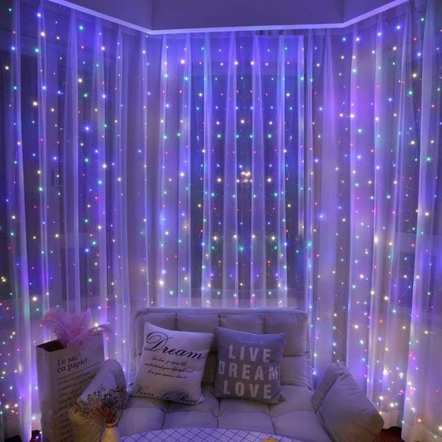 6x3M/3x3m Gordijn Garland op het raam USB Power Fairy Lights Festoen met