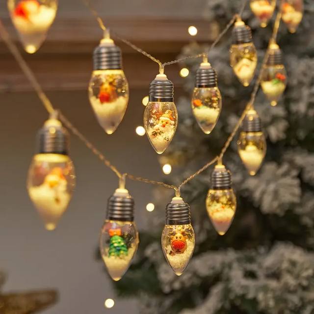 1pc10/20 LED Kerst Sneeuwbal Heldere Lamp Lichtslingers Met Kerst