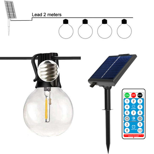 Solar G40 buitenlichtslingers met afstandsbedieningen LED onbreekbare