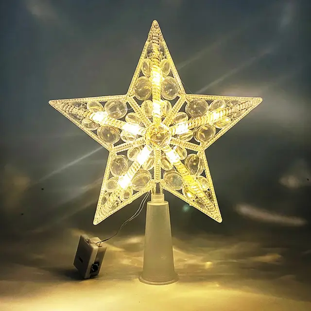 15 cm Kerstboom Top Ster Licht LED Gloeiende Ster Lamp Kerstboom