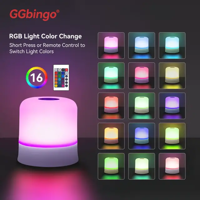 GGbingo Touch Nachtlampje Oplaadbaar Nachtlampje met Afstandsbediening