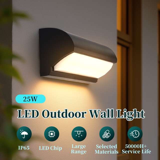 LED buitenwandlamp IP65 waterdicht veranda licht 25W spaarlamp binnen