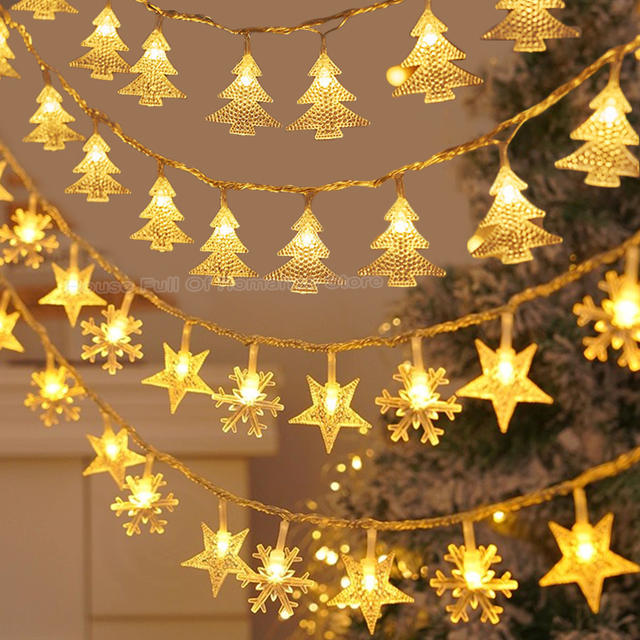 Kerstlichtslingers LED Acryl Helder Ster Sneeuwvlok Kerstboom Lange