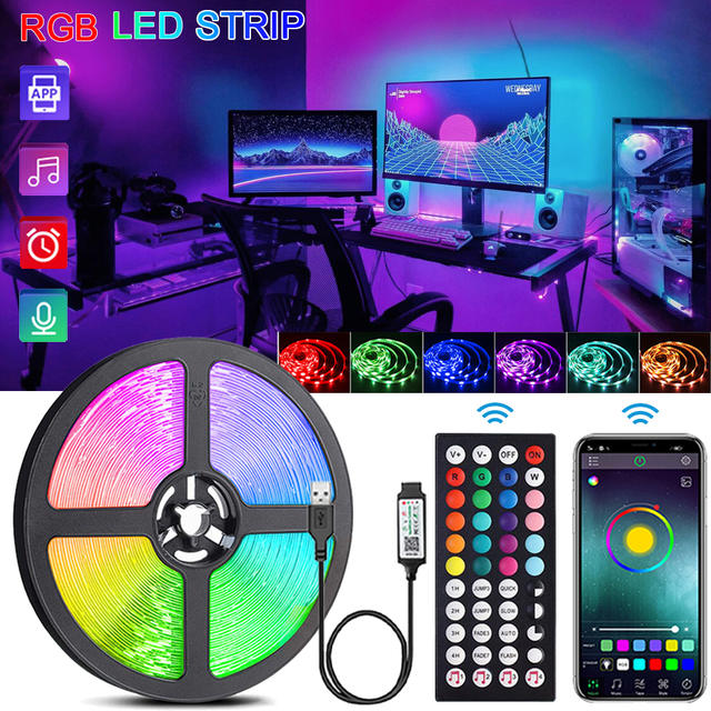RGB LED-stripverlichting Muziek Sync USB 5V Afstandsbediening Led-lint