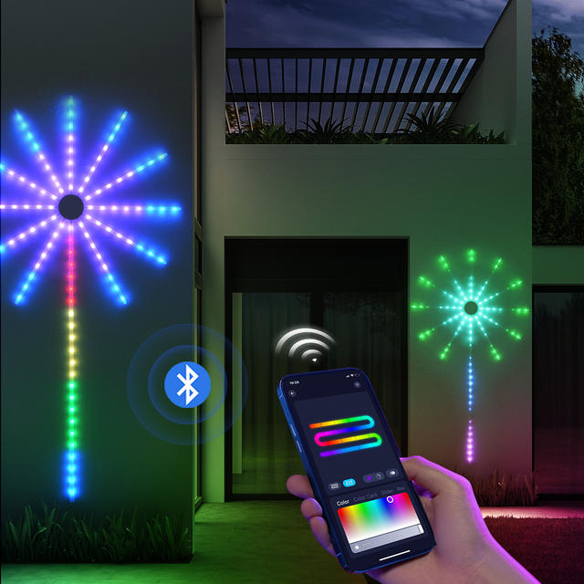 Kerstdecoratieverlichting RGBIC LED-slingerverlichting USB