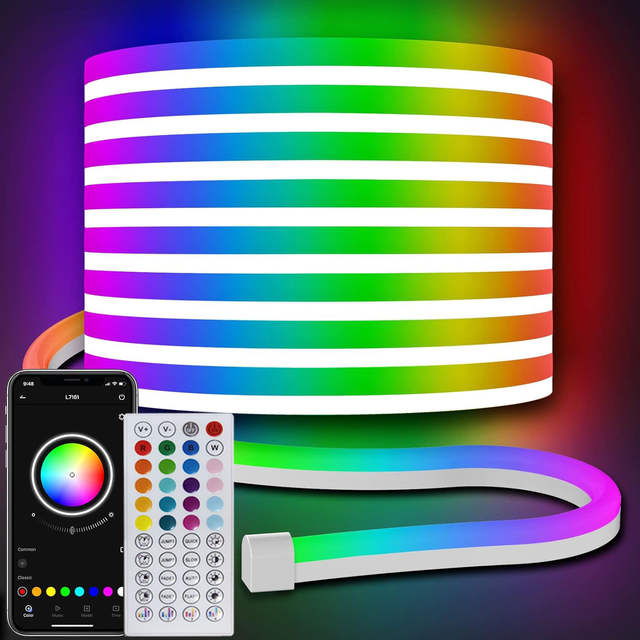 24V Neon RGB LED Strip Licht met Afstandsbediening, Waterdicht, Buiten