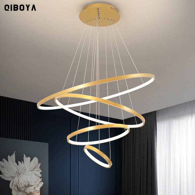 Moderne led eetkamer kroonluchters eenvoudige ring kroonluchter