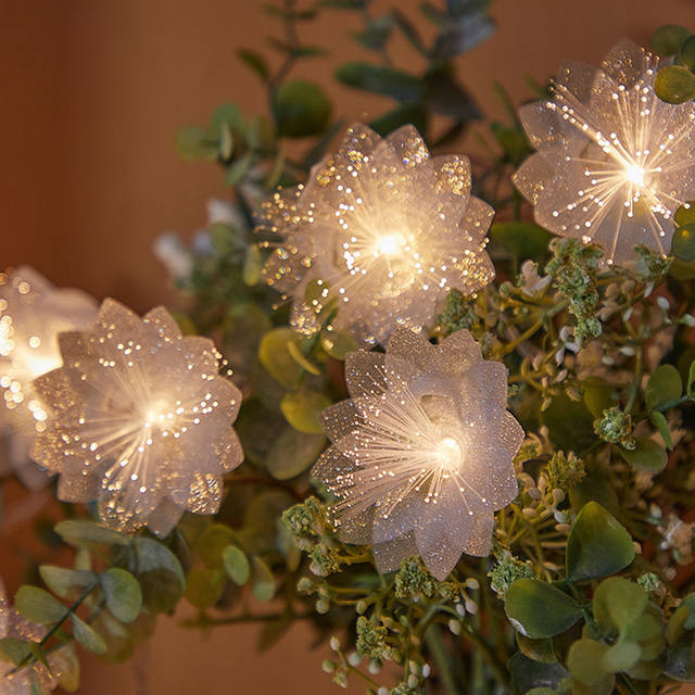 2/3M LED Glasvezel Fairy Light Batterij Aangedreven Garland Vakantie