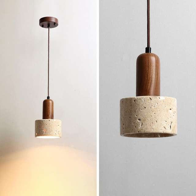 Natuurstenen schaduwcilinder hanglamp retro mini hanglamp Scandinavische