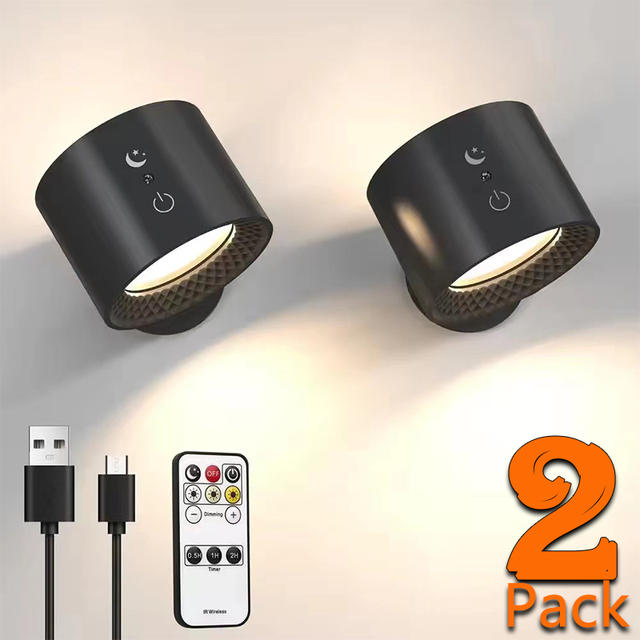 Led dubbele kop wandlamp aanraakbediening afstandsbediening 360
