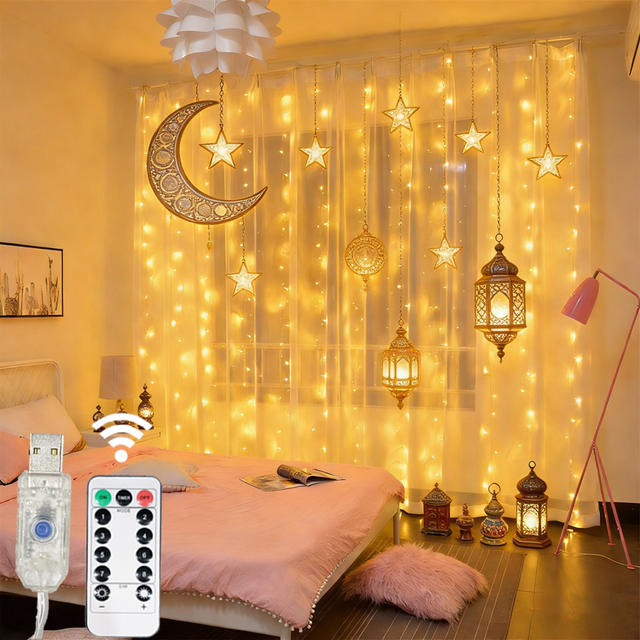 3/6M USB LED-gordijn 8 modi Afstandsbediening Verlichting Vakantie