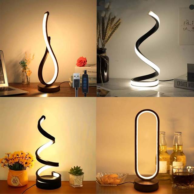 Creatief spiraalvormig LED-nachtlampje 3 kleuren dimbare bureaulamp
