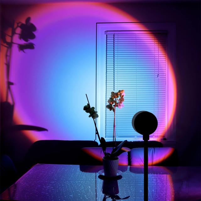Regenboogprojectielamp, USB-decoratieve zonsondergangsfeerlamp