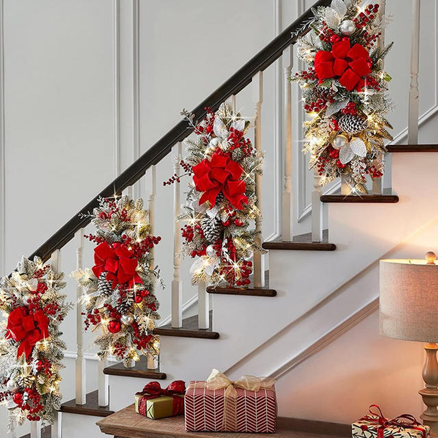 Kerstkrans Hangers zonder/met Licht Sfeer Decoratieve Trap Garland Home